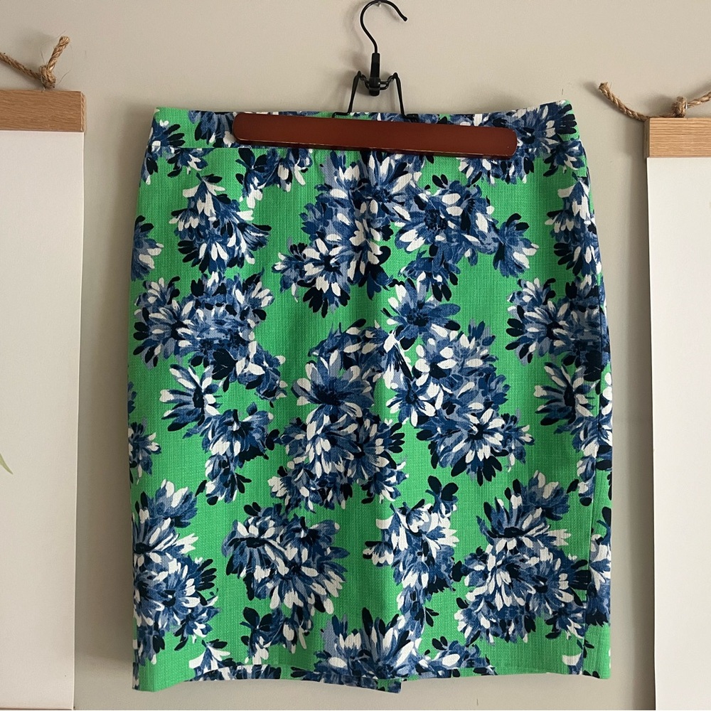 J. Crew Green and Blue Pencil Skirt Resort Wear